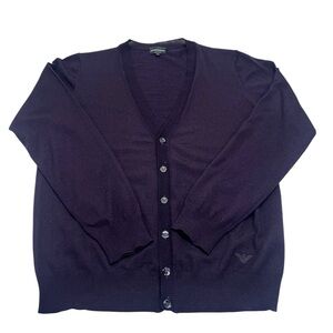 Emporio Armani Men's Dark Purple Cardigan